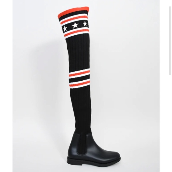 Givenchy Black Thigh High Rainboots Size 5 - Picture 4 of 11